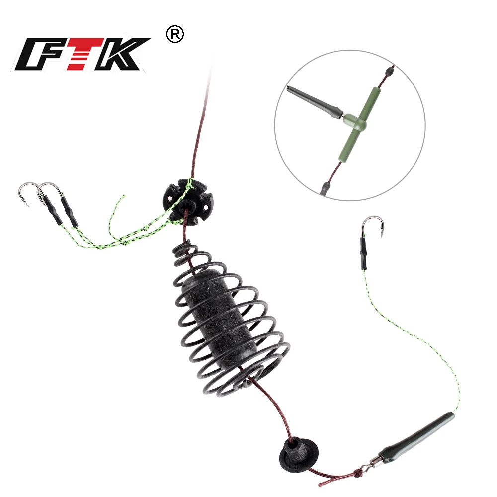 FTK NEW Enhanced Version Metal Fishing Lure Group Cage 30g-80g Feeder Carp With Main PE Speckle Line High Carbon Steel 8# Hooks | Спорт и