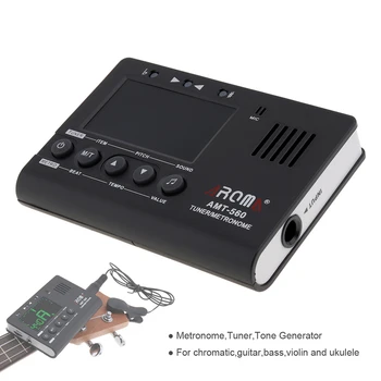 

AROMA AMT-560 Guitar Tuner Electric Tuner Metronome Built-in Mic with Pickup Function for Guitar Chromatic Bass Violin Ukulele