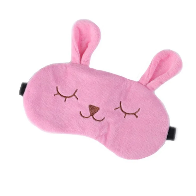 Портативный путешествия маска для сна Регулируемый эластичный ремешок милый плюшевый спальный Кролик маска для глаз Упаковка глазная повязка Мягкий тени для глаз - Цвет: Pink