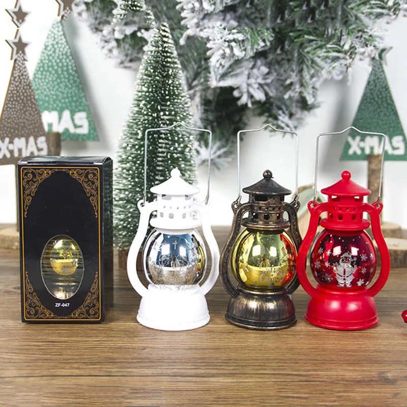 

Christmas LED Lantern Vintage Witch Castle LED Light Portable Small Oil Lamp Lanterns Holiday Party As Christmas Gifts