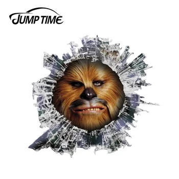 

Jump Time 13cm x 12.2cm 3D Chewbacca window sticker Glass Slag Decal Reflective Stickers Waterproof Car Styling Bird Decals