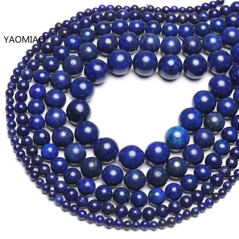 12mm Natural Lapis Lazuli Round Gemstone Beads Necklace 36/'/' Long AAA