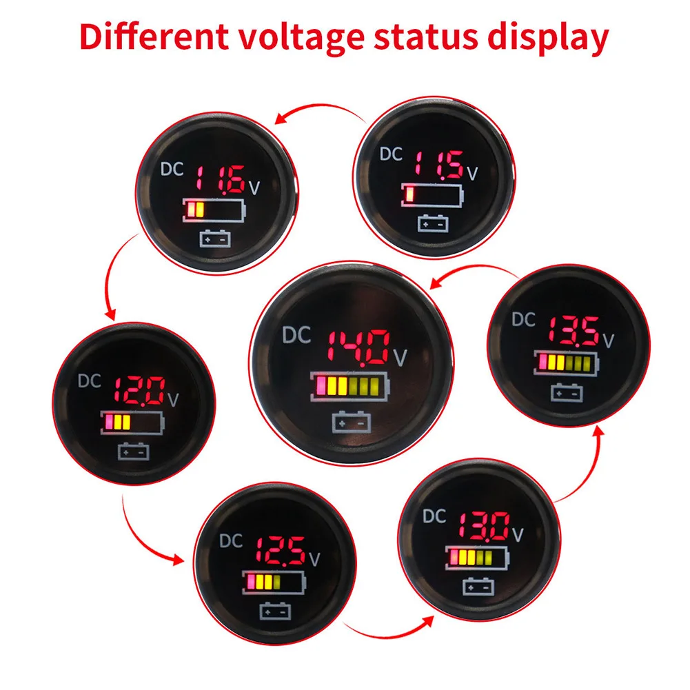 

Durable Volt Meters Tester Portable Color Screen Mini Modified PC Black Digital Car Waterproof Universal Boat