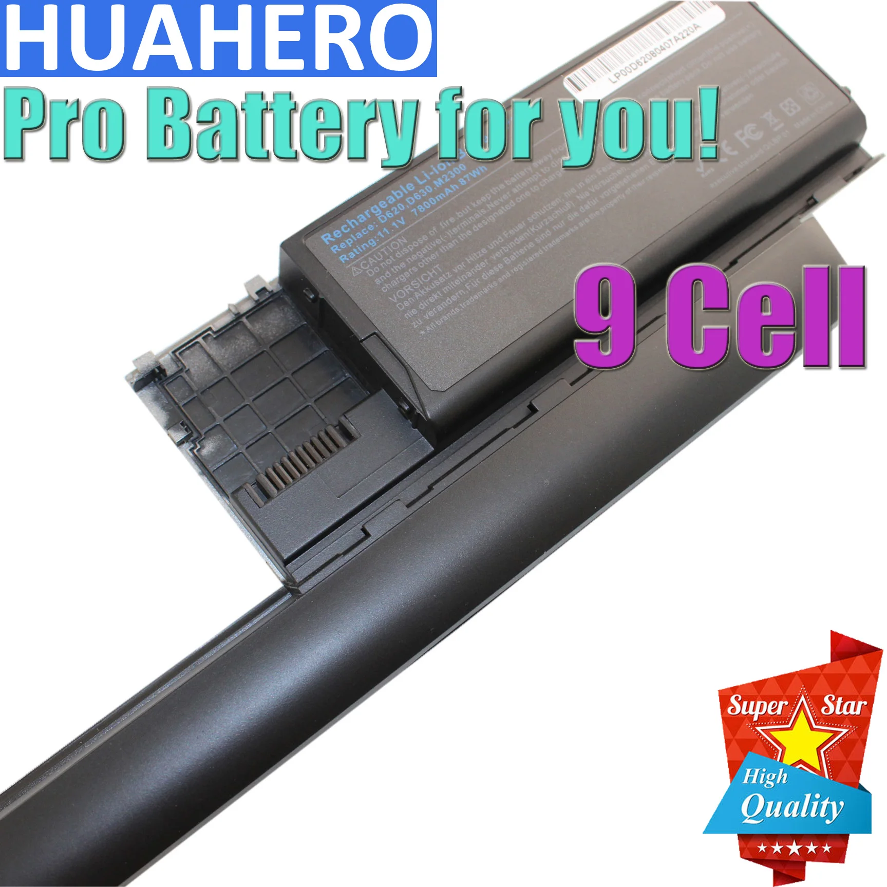 Батарея для ноутбука HUAHERO 9 ячеек 7800 мАч Dell Latitude d620 D630 D630N D631 D631N D830N M2300 PC764 FG442 TD175 KD489