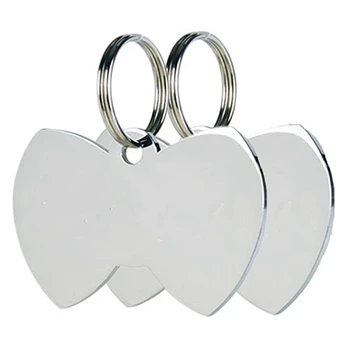 

Stainless Steel Pet ID Tags, Personalized Dog Tags and Cat Tags, More Custom Text, Bow Tie on Both Sides