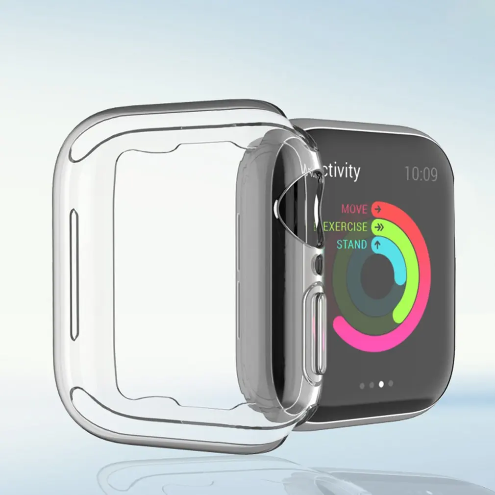 Чехол для часов Apple Watch series 5 4 3 2 1 ремешок чехол 42 мм 38 м 40 44 тонкий ТПУ защита