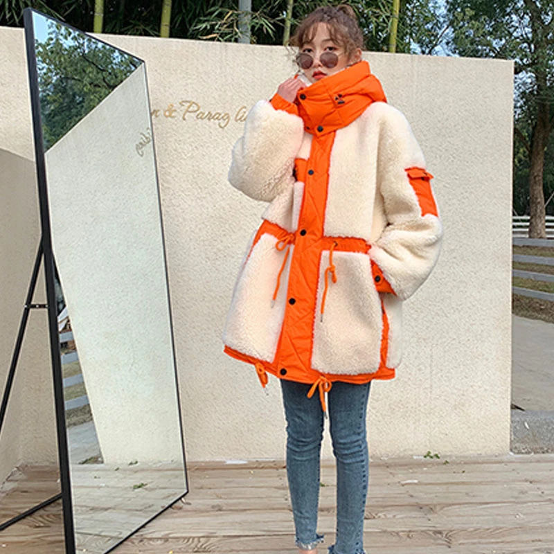 Женское зимнее пальто из 100% натуральной шерсти однотонная куртка на 90% белом