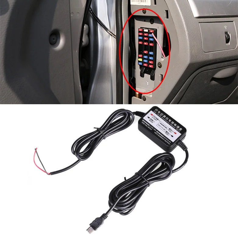 Черный Buck линейный кабель Dash Cam Katallobar 2.5A от 12 В до 5 В пост мини-usb зарядное устройство для авто аксессуары автомобильный инструмент преобразователь напряжения переменного тока для DVR