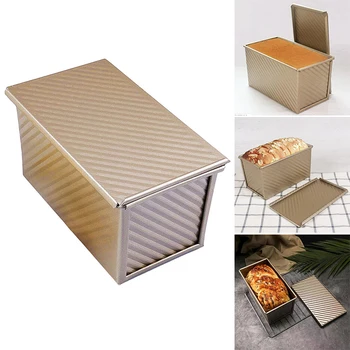 

Gold Loaf Pan Dessert Kitchen Non stick Mold Toast Pastries Baking Mould