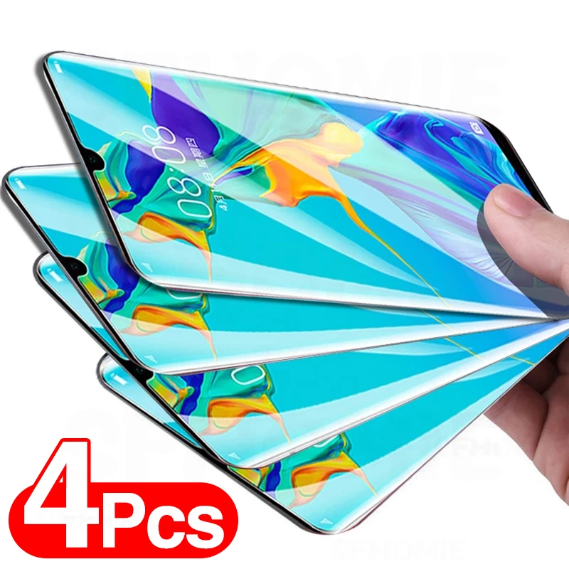 4 шт закаленное стекло для Huawei P30 P40 P20 Pro Lite P Smart 2019 2018 Защита экрана стеклянная