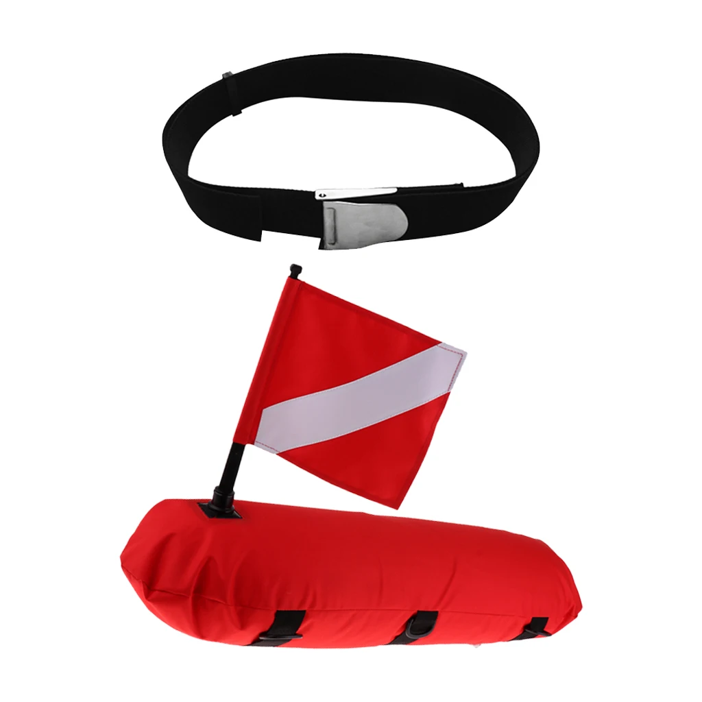 Scuba Diving Diver Float Buoy + Dive Flag + Weight Belt - Heavy Duty, Durable