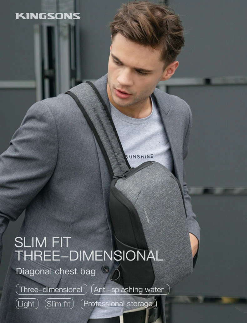 Kingsons стиль модная сумка для ноутбука Большая вместительная водонепроницаемая сумка через плечо для подростков и мужчин