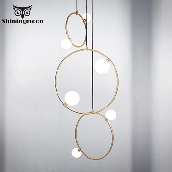 

Creative Art Home Deco Ring Glass Pendant Lights Modern Living Room Bedroom Luxury Pendent Lamp Kitchen Hanging Lamps Fixture