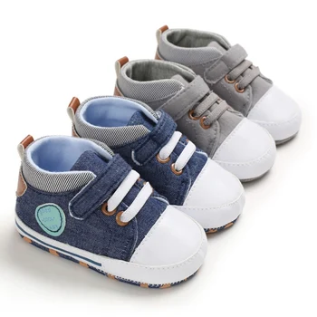 

Hot Sale Fashion Newborn Baby Boys Lace-Up Leisure Anti-Slip Shoes Casual Toddler Soft Soled First Walkers Shoes 0-18M