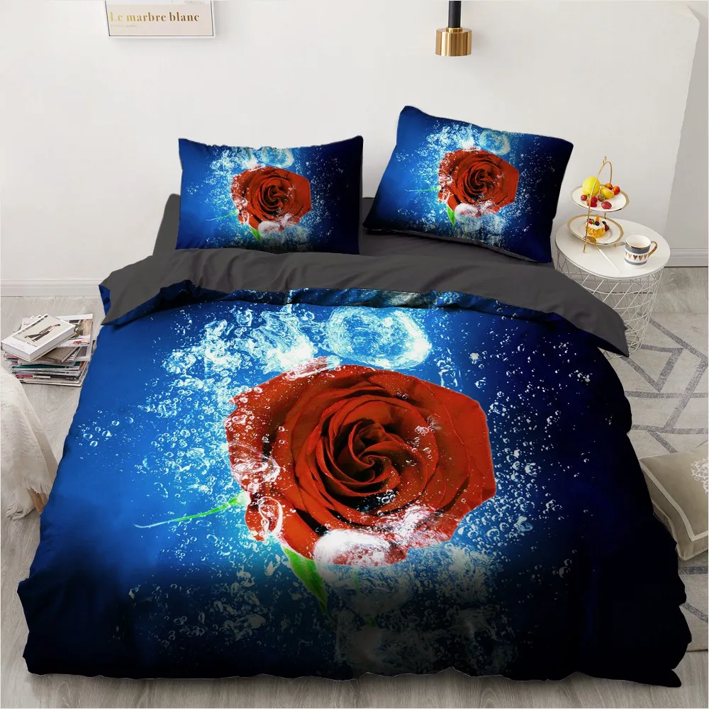 3D Nordic Comforter Bed Set Duvet Covers Sets Quilt Cover Bedding Twin Single Double Size Flowers Design Home Textile | Дом и сад