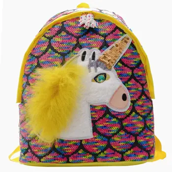 

Cute Unicorn Backpack Fashion Travel School Bag Shoulder Bag PU Leather Girl School Bag 2020 New Sequin Ladies Shoulder Bag