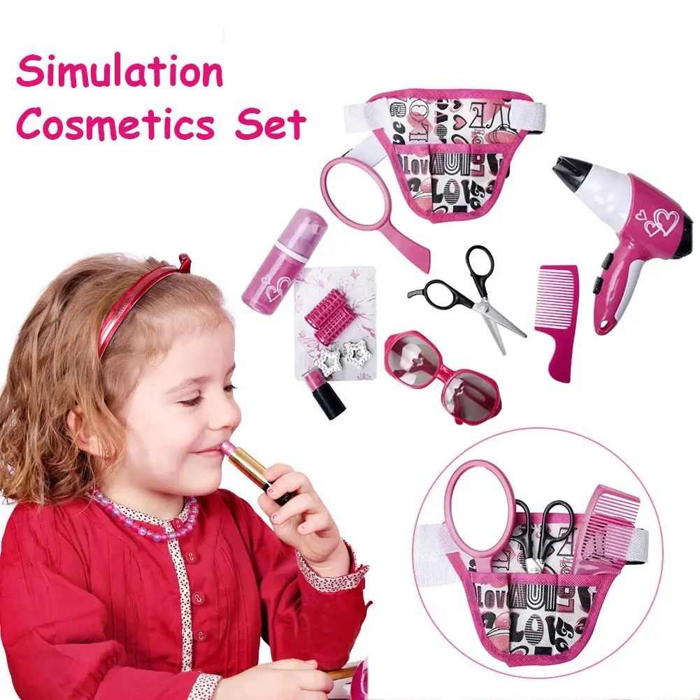 

Pretend Play Kid Make Up Toys Pink Makeup Set Princess Hairdressing Simulation Plastic Toy For Girls Dressing Cosmetic