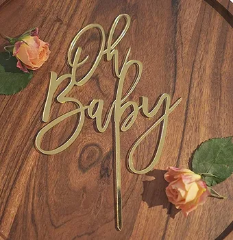 

Baby Shower Cake Topper Gold Oh Baby Acrylic Baby Shower Girl Baby Shower Boy Cake Topper