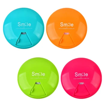 

4PCS Weekly 7 Grids Pill Case Round Rotating Pill Box for Trip Home Dorm