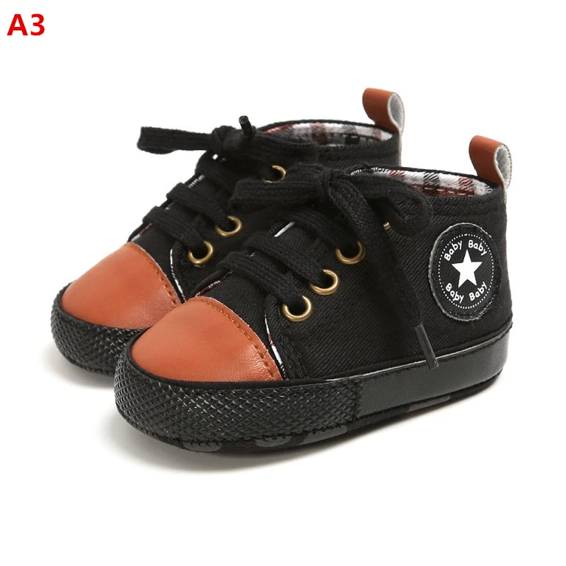 Обувь для маленьких мальчиков; новая классическая парусиновая обувь для новорожденных; обувь для маленьких мальчиков; обувь для первых шагов; детская обувь - Color: A3