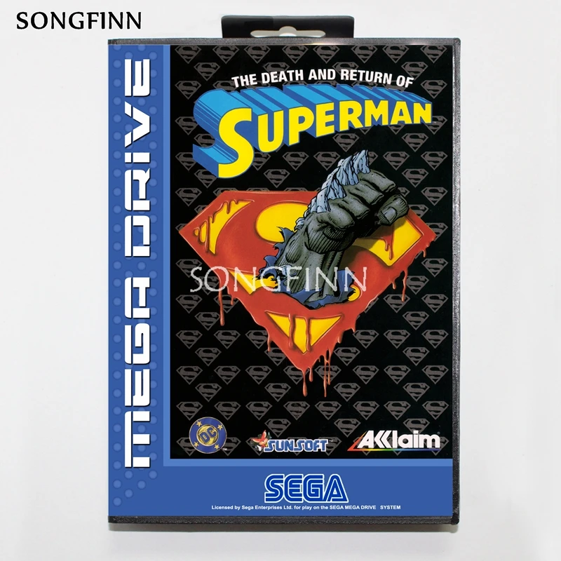 16 бит MD карта памяти с коробкой для sega Mega Drive для Genesis Megadrive-Возвращение Супермена