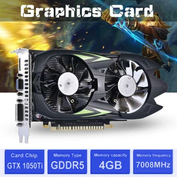 

Elisona Graphics Card 128Bit GTX1050Ti 4G Display Graphics Card with Dual Cooling Fans HDMI VGA DVI Ports for Gaming PC