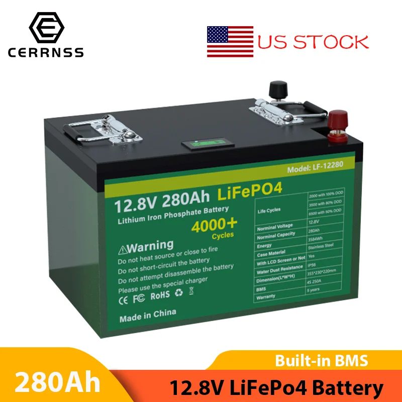 12V 280AH Lifepo4 Battery Pack 300AH Lithium Iron Phosphate With