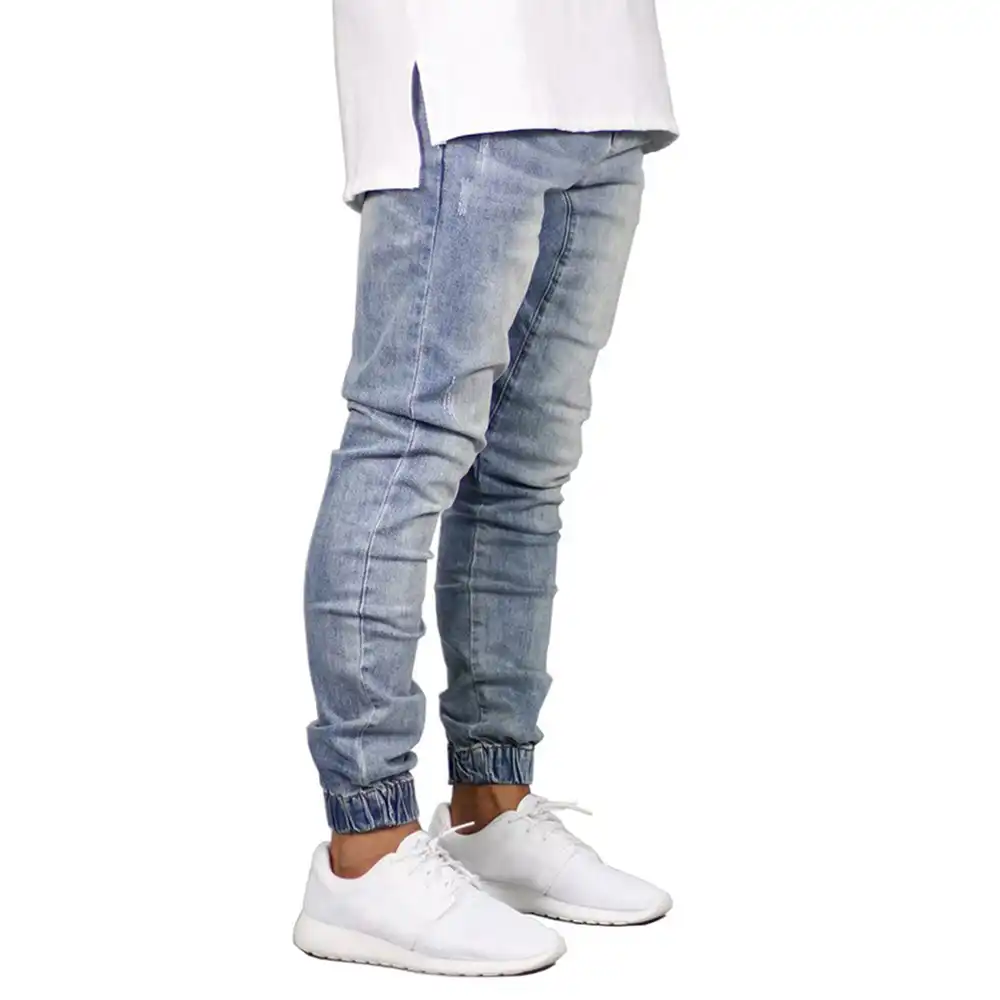 Hombre Vaqueros Clasico De 2019 De Moda Elastico Pantalones Jogger