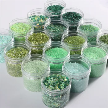 

10g1.5-4mm Series [Green Rice Bead Sequin Collection] French Embroidery DIY Handmade Garment Accessories Jewelry Accessories Kit
