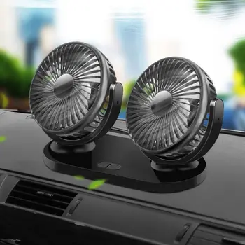 

5V 2A USB Fan 360 Degree Rotatable Dual Head 3 Speeds Adjustable Dashboard Auto Car Fan for Vehicle Truck Home Office Outdoor