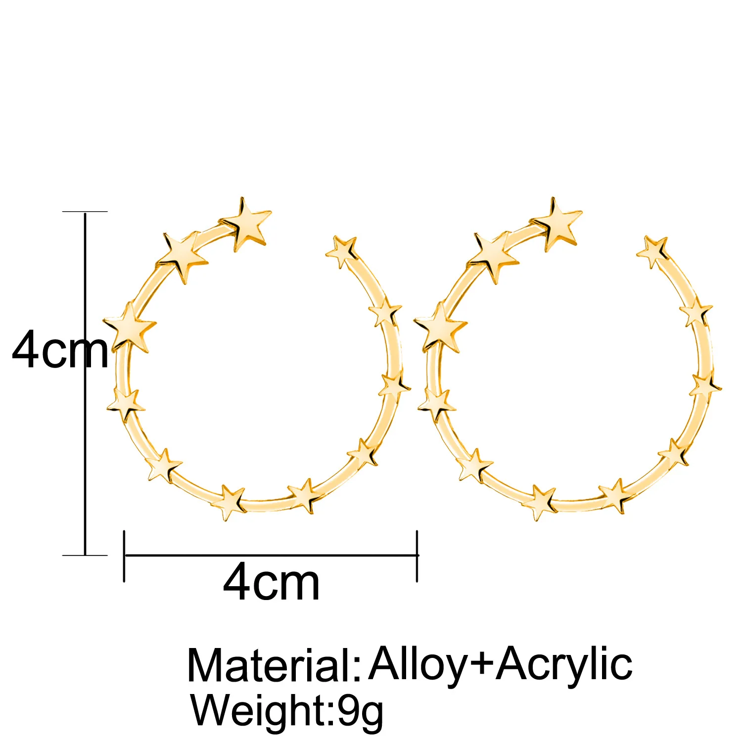 CKW, креативные серьги-кольца в стиле панк с пентаграммой, цинковый сплав, металл, геометрические золотые, серебряные серьги-кольца для женщин