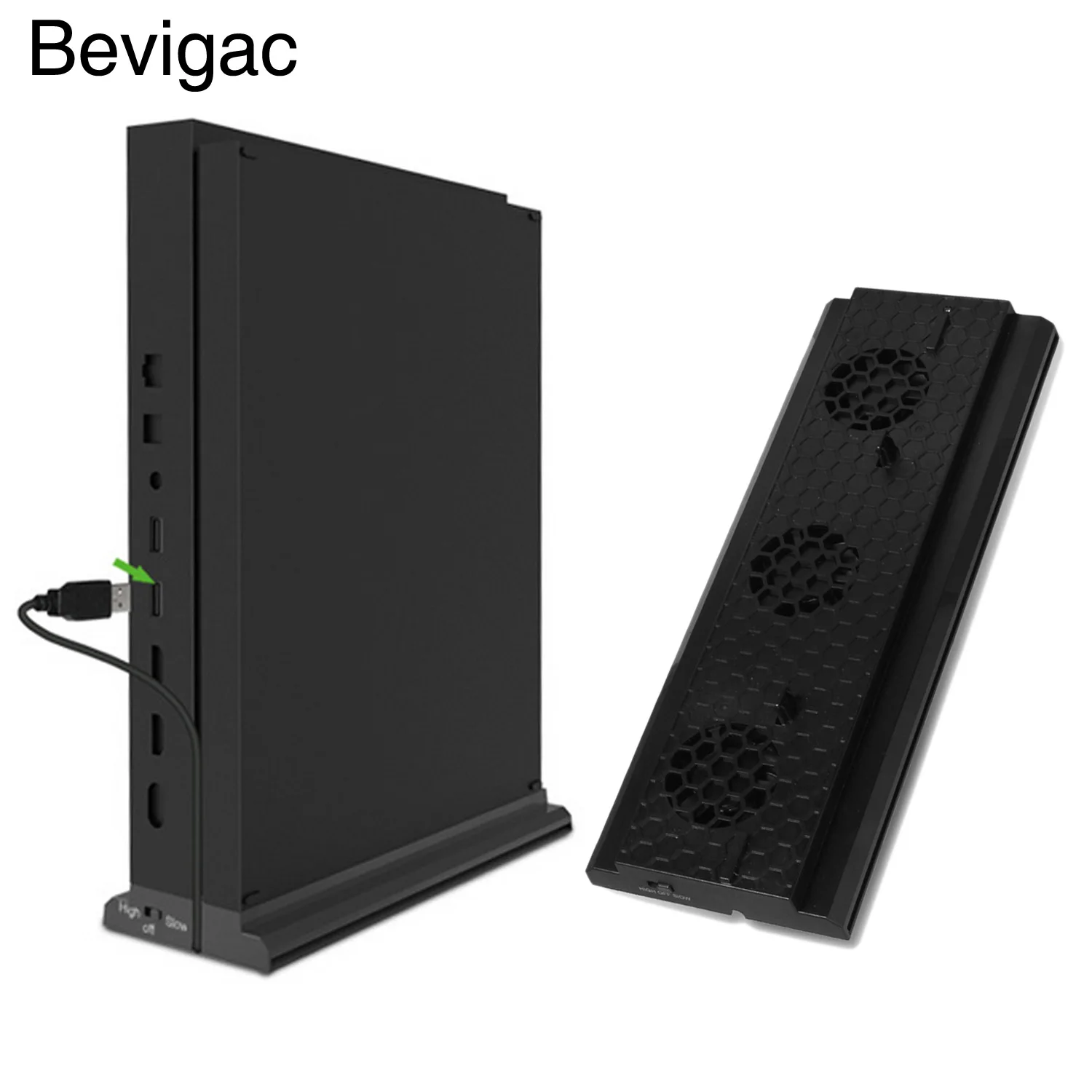 

Bevigac External Cooler System Cooling Fan Vertical Stand Holder Dock with 3 USB Ports For Xbox One X Gaming Console Accessories