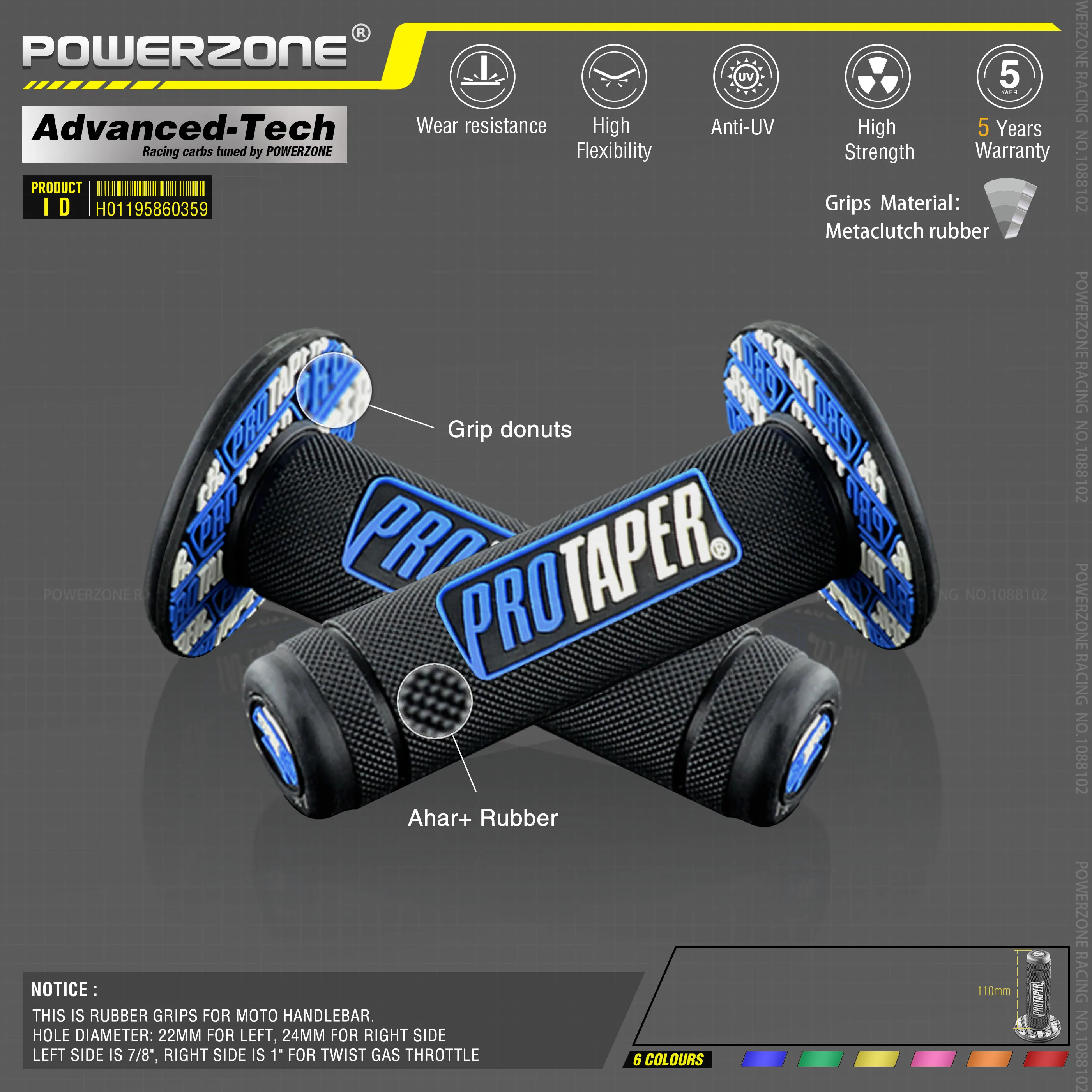 MX gel like для 7/" Руль светло-голубые резиновые ручки для мотоцикла supermoto питбайк dirt pit bike