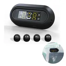 4X беспроводная система контроля давления в шинах Солнечная энергия цифровой ЖК-дисплей TPMS Солнечная автомобильная шина внешние датчики