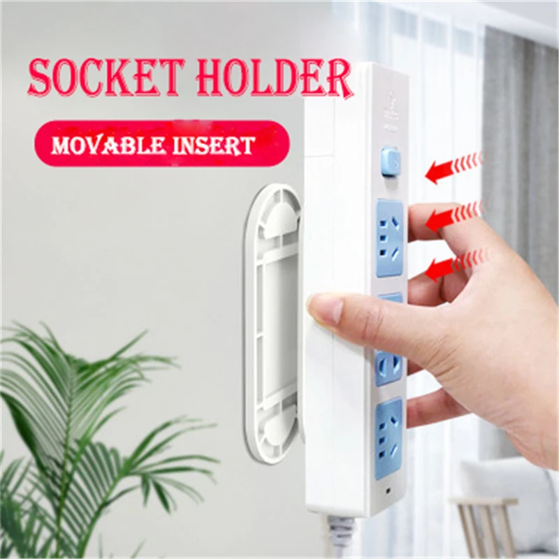 2PC Seamless Storage Magic Plug Holder Wall Attached Hanging Paste Type Durable Practical Convenient Household Items | Дом и сад