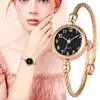 Unique Women Bracelet Watch Little Smooth Dial Top Luxury Silver Slim Strap Korean Retro Art Female Clock Quartz Watch Gift Hour ► Photo 2/5