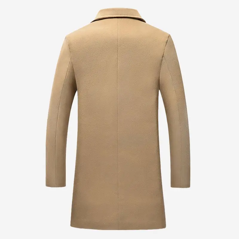MITEKSAN 5XL мужские шерстяные пальто Зимние Повседневные однобортные ветровки одноцветное британский стиль манто Homme длинные пальто