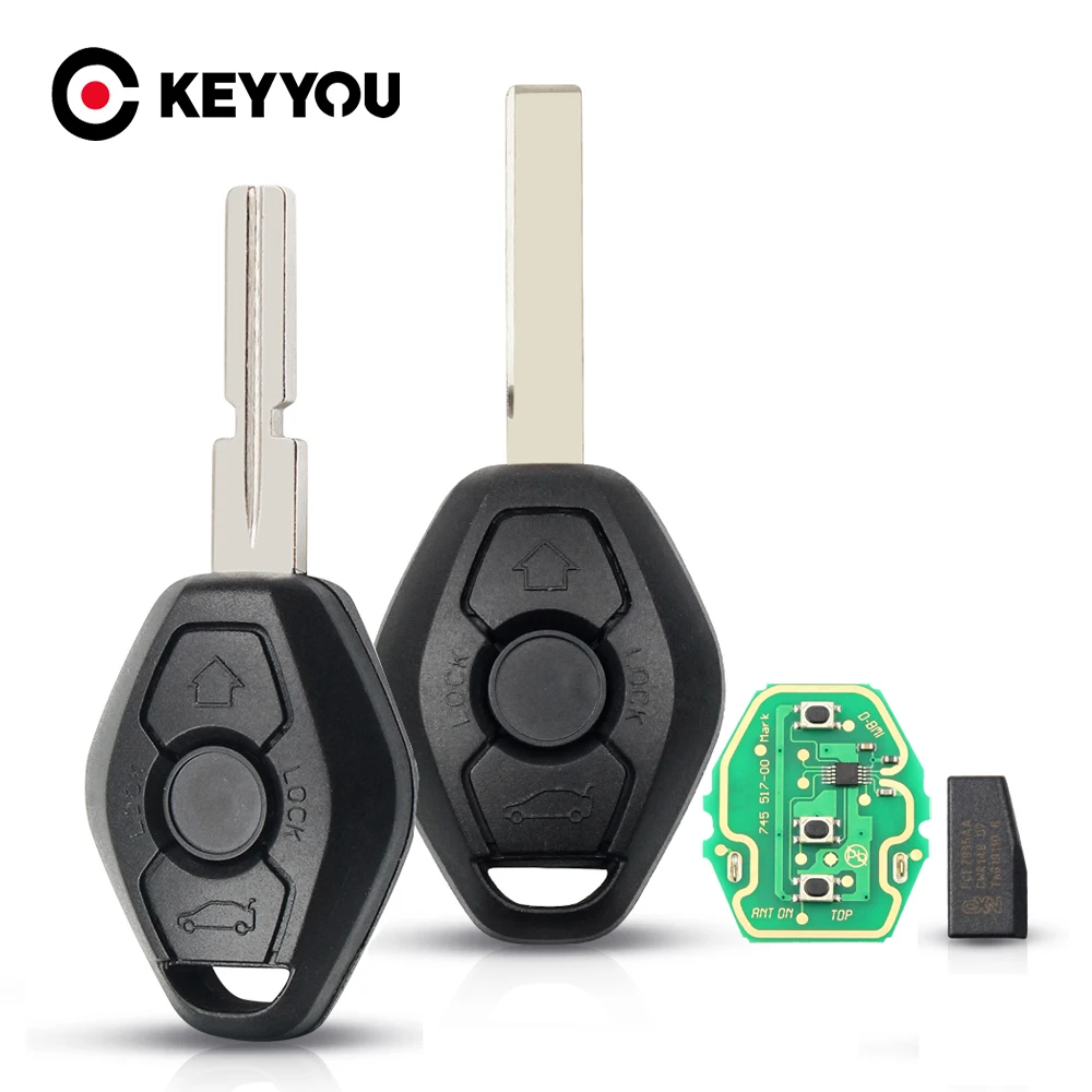 KEYYOU 10x ключ для BMW X3 X5 Z3 Z4 E38 E39 E46 1/3/5/7 серии 315/433 МГц ID44 чип бесключевого ввода