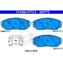 Колодки дисковые передние Kia Sorento 2.4i/3.5i/2.5CRDi 02 ATE 1