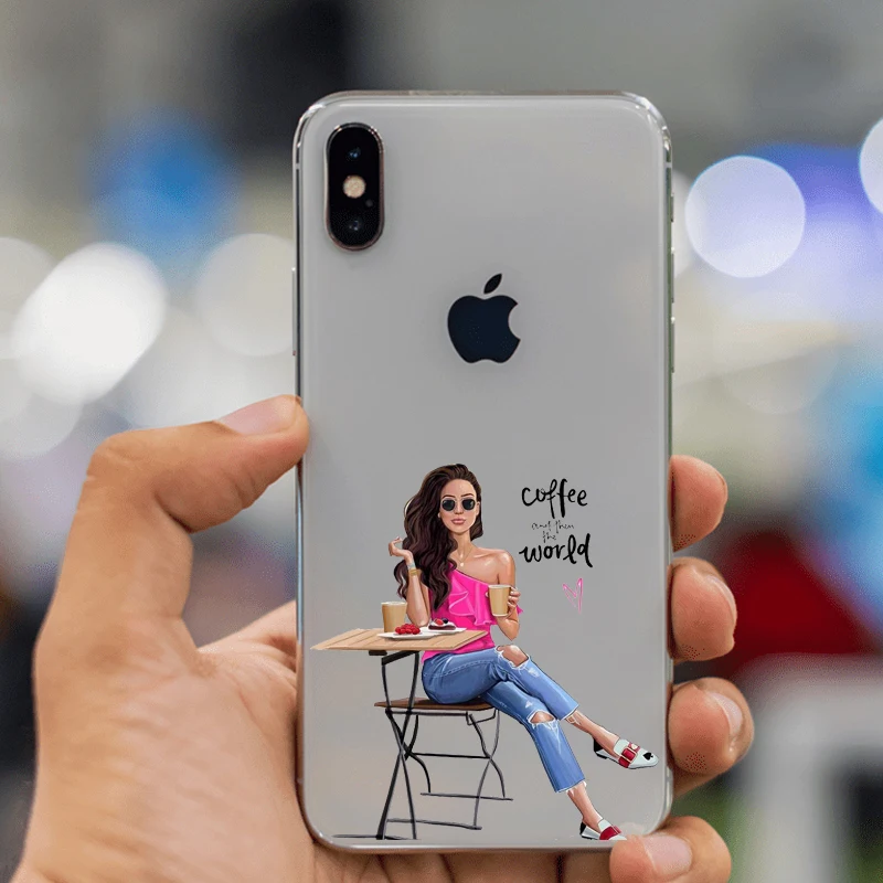 VOGUE queen Princess женский силиконовый чехол для телефона boss coffee из ТПУ для iphone 11 11Pro 5C 6 6S 7 8 Plus 5s 5 SE X XR XS Max - Цвет: TPU