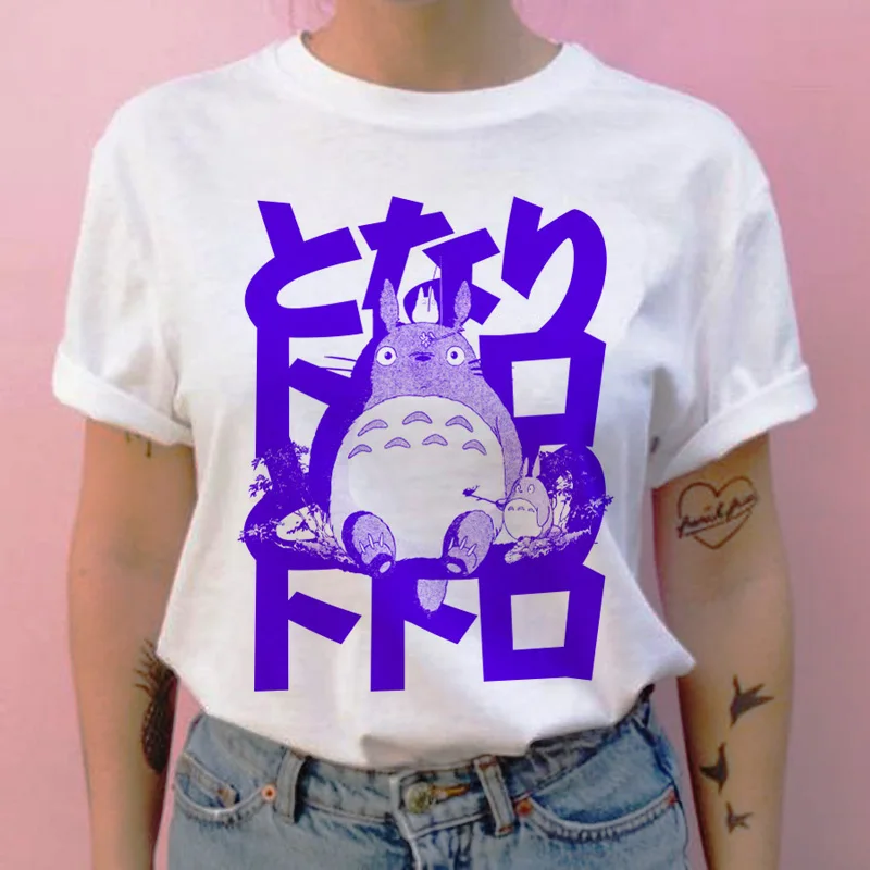Футболка Тоторо со спиральными усами женская уличная футболка с героями мультфильмов новая футболка женская японская одежда ulzzang Футболка Топ футболки ulzzang - Цвет: 770