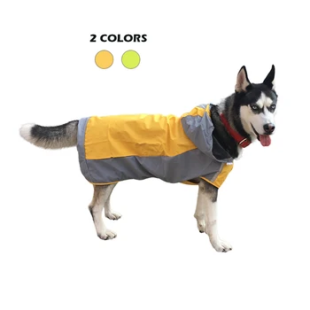 

Large Pet Dog Raincoat Reflective Waterproof Rain Jacket Pet Zipper Clothes Safety Rainwear Soft Breathable Mesh For Labrador