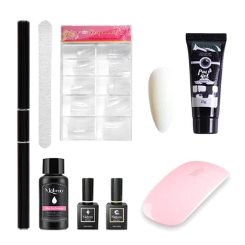 

Home Decor Poly Gel Set Polygel Nail Kit With Led Lamp Manicure Light Therapy Extension Tool Professional Nail Extension Gel Kit