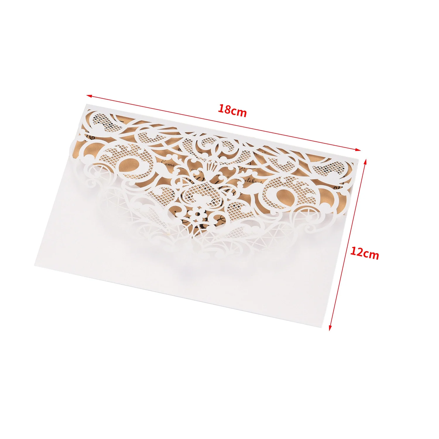  20Pcs Wedding Invitation Cards -Cut Gold Foil And Floral Design Invitation Pockets for Bridal Showe - 4000114237826