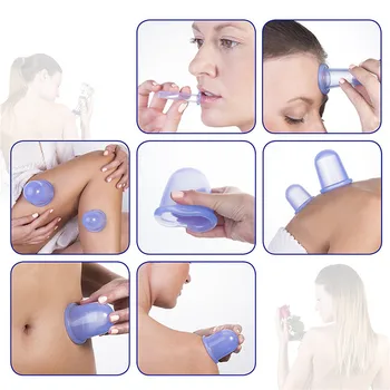 

4pcs Silicone Cans Relax Face Massage Cup Beauty Beurha Jar Vacuum Cans Ventouse Anti Cellulite Cupping Set Massage Suction Cup