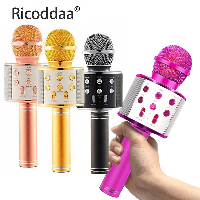 US $9.89 60% OFF|Professional Bluetooth Wireless Microphone Speaker Handheld Mini Microphone Karaoke Mic Music Player Singing Recorder Microphone|Microphones| | - AliExpress
