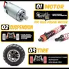 JTY Toys 1:16 RC Trucks 36km/h High Speed Remote Control Buggy Truck Waterproof 4WD Bigfoot Climbing Off-Road Remote Control Car 5