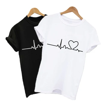 

couple Women T-shirts Summer Korean Style Clothes Women Love Print t shirt Casual Short-Sleeve Tshirt Women Tops Tee shirt Femme