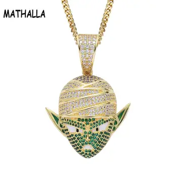 

MATHALLA Hip Hop Jewelry Dragon Ball Iced Out Chain Anime Piccolo Pendant Cubic Zirconia Personalized Necklace for Gifts