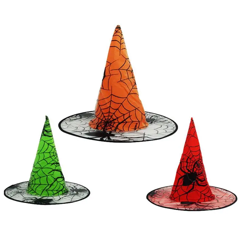 

3pcs Witch Hat Halloween Decoration Assorted Color Witch Hat Party Hat Adults Children Parties Cosplay Halloween Party Hat